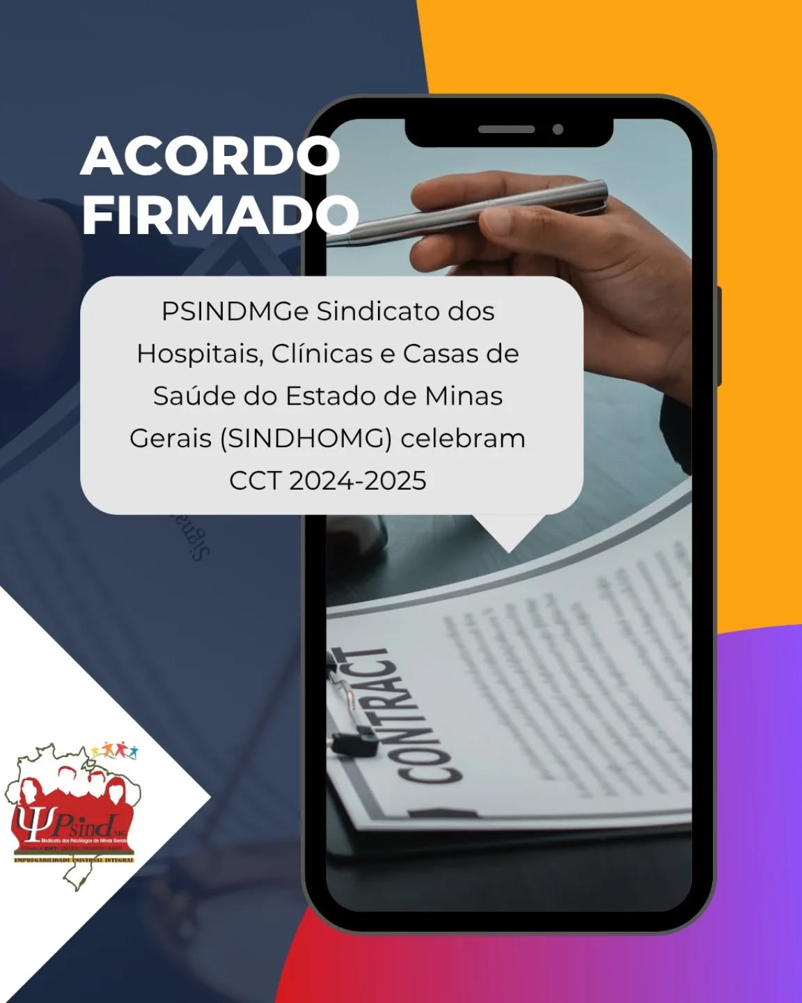 PSINDMG e Sindicato dos Hospitais, Clínicas e Casas de Saúde do Estado de Minas Gerais (SINDHOMG) celebram CCT 2024-2025