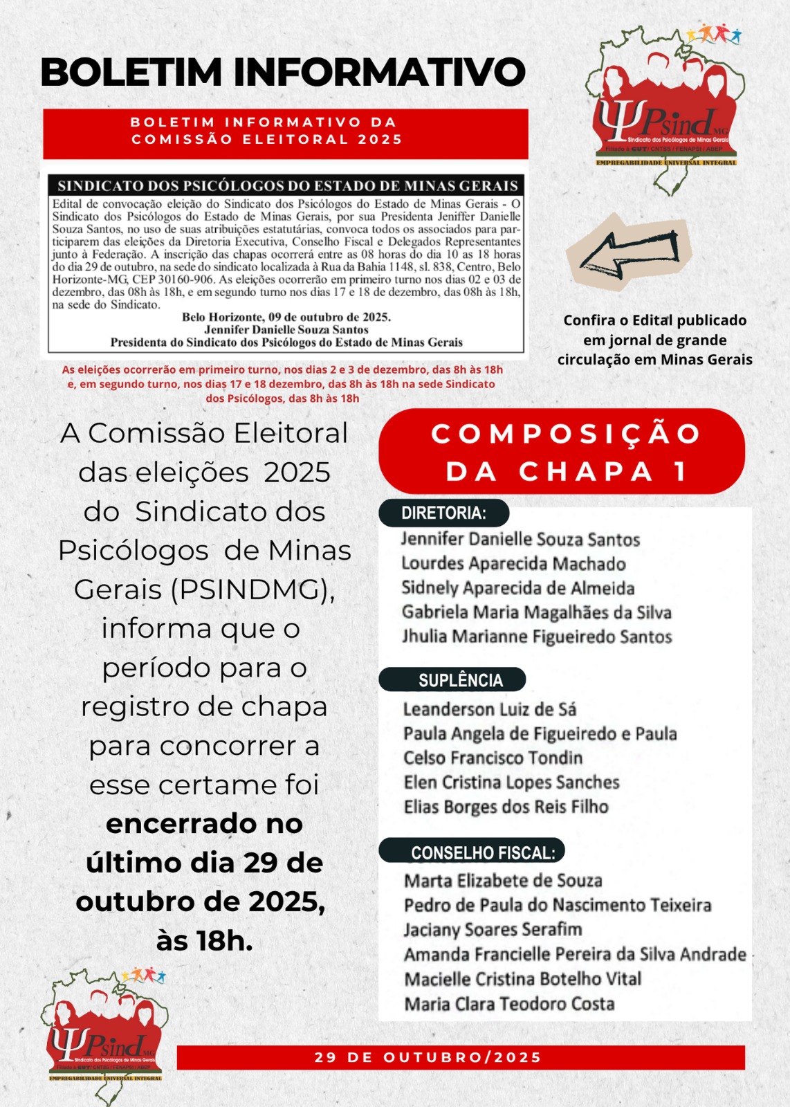 Boletim Informativo da Comissão Eleitoral 2025